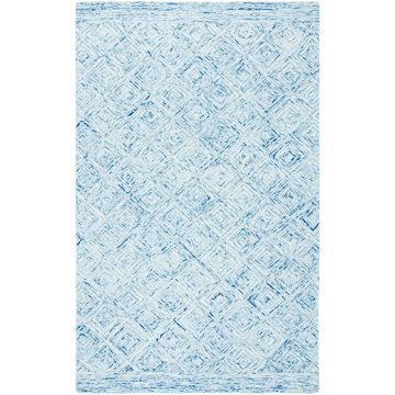  GRASSLOOP Blue Modern Handmade Wool Carpet 