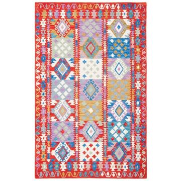  Tuscan Red Purple Bohemian Handmade Wool Carpet 