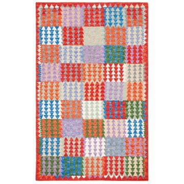  Tuscan Multi Red Bohemian Handmade Wool Carpet 