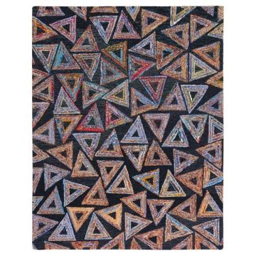  Tuscan Navy Modern Handmade Wool Carpet 