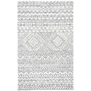  Tuscan Ivory Grey Bohemian Handmade Wool Carpet 
