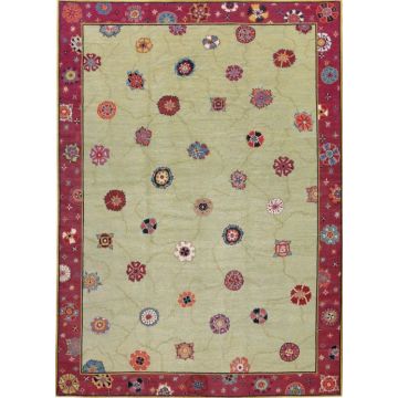 Cracked Ice Gelato Oriental Celery  Handmade Wool Carpet 