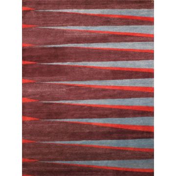 Gammon Mulberry Modern Eggplant  Handmade Wool Carpet 
