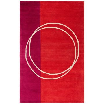 Quinn Rickon Modern Red Handmade Wool Carpet 