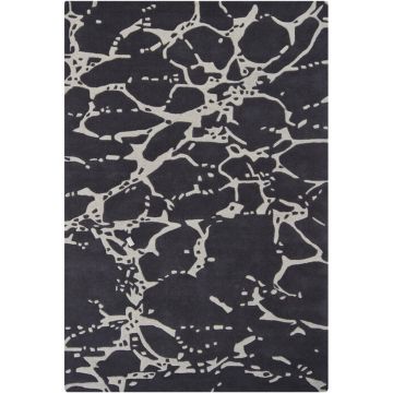 Wren Marbel Modern Navy Handmade Wool Carpet 