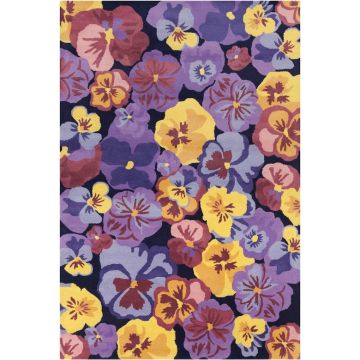 Blossom Lavender Floral Handmade Wool Carpet 
