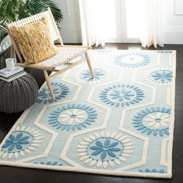 Skylar Duke Floral Grey Handmade Wool Carpet 