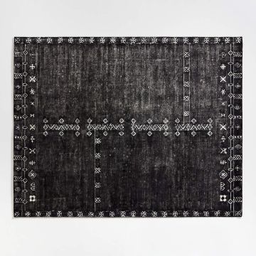 Desa Erica Bohemian Charcoal Handmade Wool Carpet