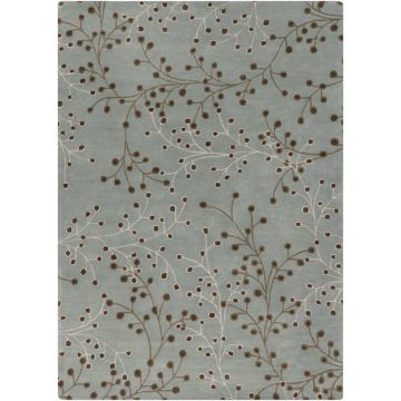 Fallon Zili Floral Grey Handmade Wool Carpet 