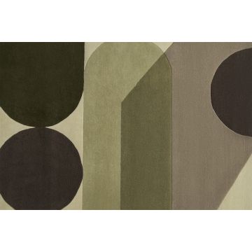 Quinn Leva Modern Green Handmade Wool Carpet 
