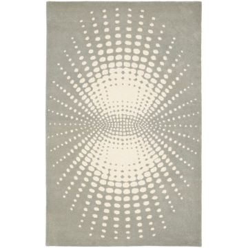 Brantley Sunburst Modern Grey Handmade Wool Carpet 