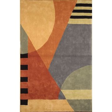 Quinn Eartham Modern Multi Handmade Wool Carpet 