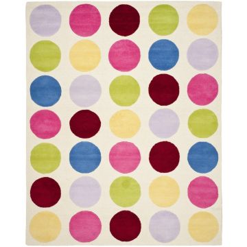 Lacey Dotsa Modern Ivory Handmade Wool Carpet 