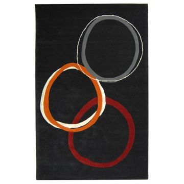 Mileki Sound Modern Black Handmade Wool Carpet 