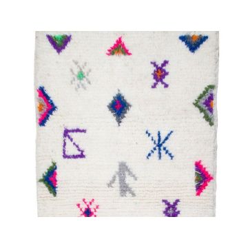 Moroccan Quinto Moroccan White Multi Handmade Wool Carpet 