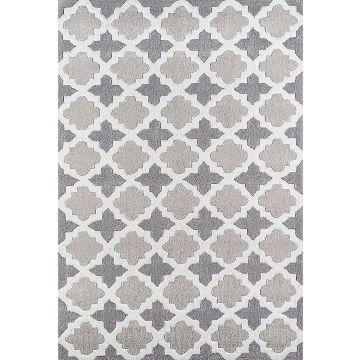 Rugsville Moroccan Blish Grey Ivory Handmade Wool Carpet