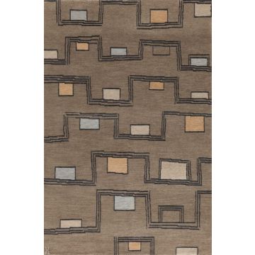 Juncture Coffe Modern Tundra  Handmade Wool Carpet 