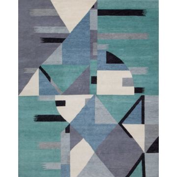 Nouvel 13 Abstra Modern Slate  Handmade Wool Carpet 