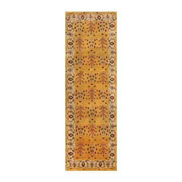 Rugsville Gabbeh Tribal Gold Ivory Wool Carpet 2'6" x 8'