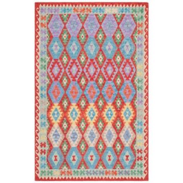  Tuscan Red Gold Bohemian Handmade Wool Carpet 