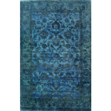 Rugsville Traditional Overdyed Light Blue Wool Carpet 6' x 9'