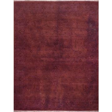 Rugsville Traditional Overdyed Purple Wool Carpet 8' x 10'