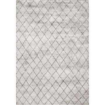 Rugsville Moroccan Beni Ourain Zag Gray Charcoal Rug 13787 6x9