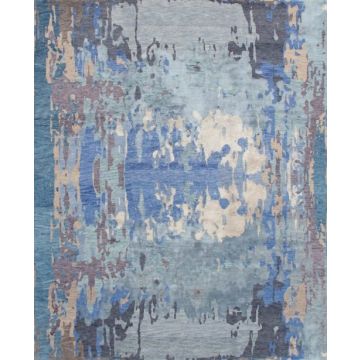 Shale Graphite Modern Ocean  Handmade Wool Carpet 