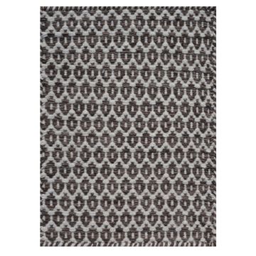 Rugsville Hover Brown Hand Made Wool Dhurrie Carpet