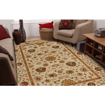 Rugsville Ziegler Traditional Floral Ivory Wool Carpet 4' x 6'