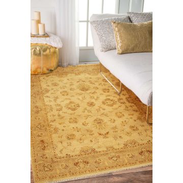 Rugsville Persian Hand Knotted Beige Wool Carpet 8' x 10'