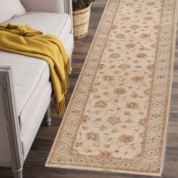 Rugsville Ziegler Wool Beige Silver Carpet 10349