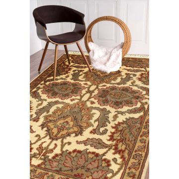 Rugsville Agra Beige Gold Wool Carpet 10432
