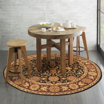 Rugsville Agra Black Red Wool Carpet 10440
