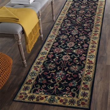 Rugsville Mashad Navy Gold Wool Carpet 10808