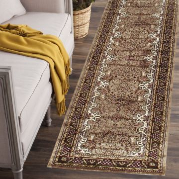 Rugsville Bano Kashmir Silk Hand knotted Red Carpet 2'6" x 8'