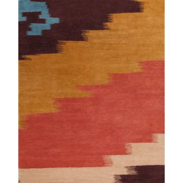 Strata Ashley Modern Red Brown  Handmade Wool Carpet 