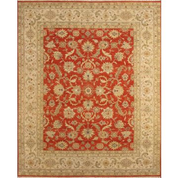Rugsville Ziegler Traditional Floral Red & Rust Wool Carpet 6'x9'