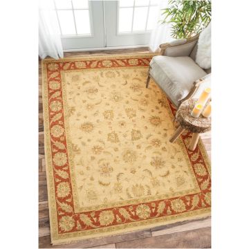 Rugsville Ziegler Traditional Floral Beige Rust Wool Carpet 8' x 10'