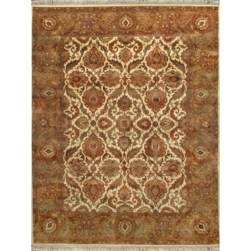 Rugsville Agra Gold Beige Wool Carpet 10476