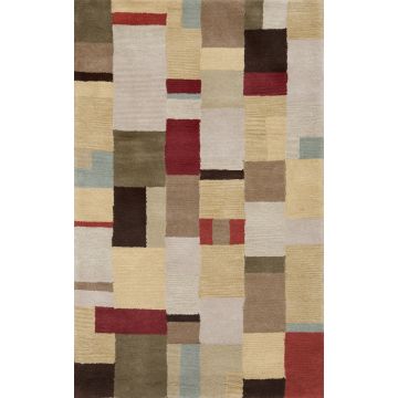 Rugsville Geomatric Handmade Beige Wool Carpet 3' x 5'