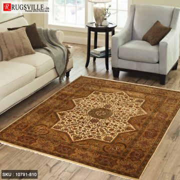 Rugsville Agra Traditional Beige Wool Carpet 8' x 10'