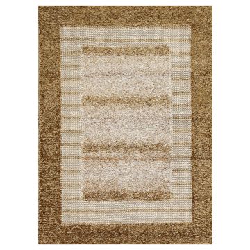 Rugsville Designer Shaggy Handmade Beige Carpet 8' x 10'