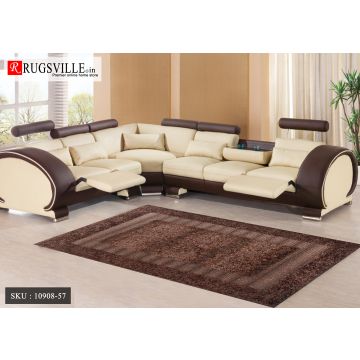 Rugsville Designer Shaggy Handmade Browns Carpet 10908