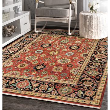 Rugsville Red Antique Serapi Hayat Persian Hand Knotted Carpet 70962