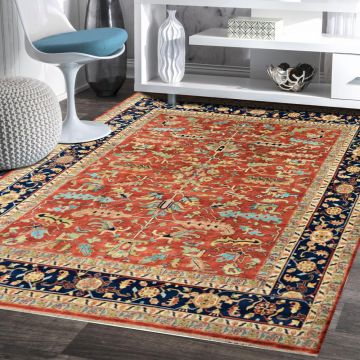 Rugsville Red Antique Serapi Hayate Persian Carpet 70966