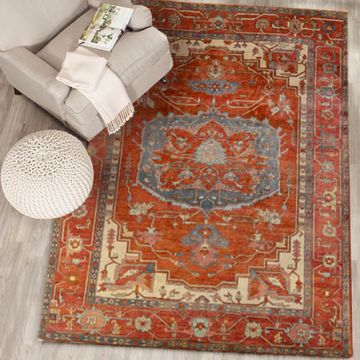 Drogo Persian Carpet Hand Knotted - Red