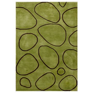 Rugsville Vadik Modern Graphic Handmade Green Wool Carpet 8' x 10'