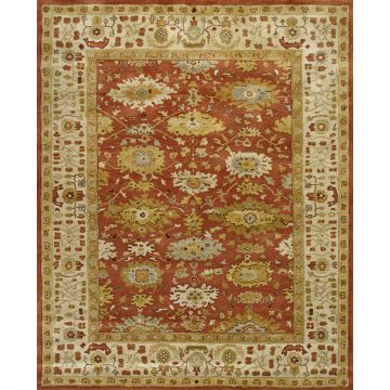 Rugsville Collete Rust Beige Wool Persian Rug 11945 5' x 8' 