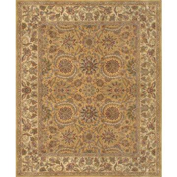 Rugsville Kamira Classical Gold Ivory Wool Carpet 8' x 10'